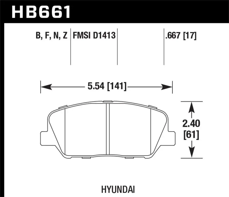 Hawk Hp+ Autocross Front Brake Pads For Hyundai Genesis Coupe (Non-Brembo Models) 1