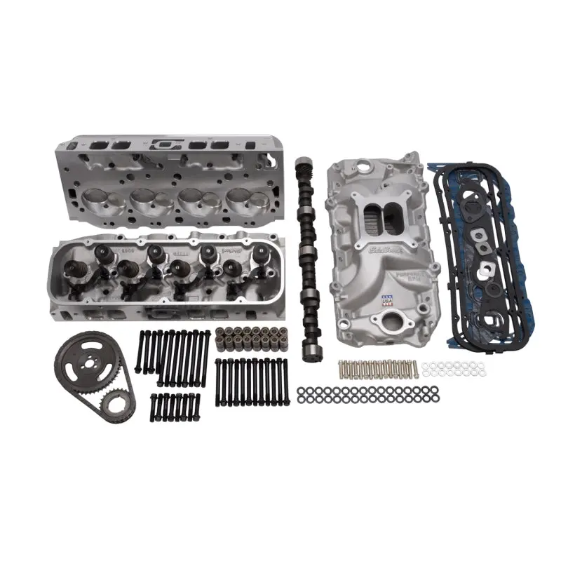 Edelbrock Power Package Top-End Kit – E-Street And Performer Bbc Cylinder Heads, Intake, And Carburetor 1
