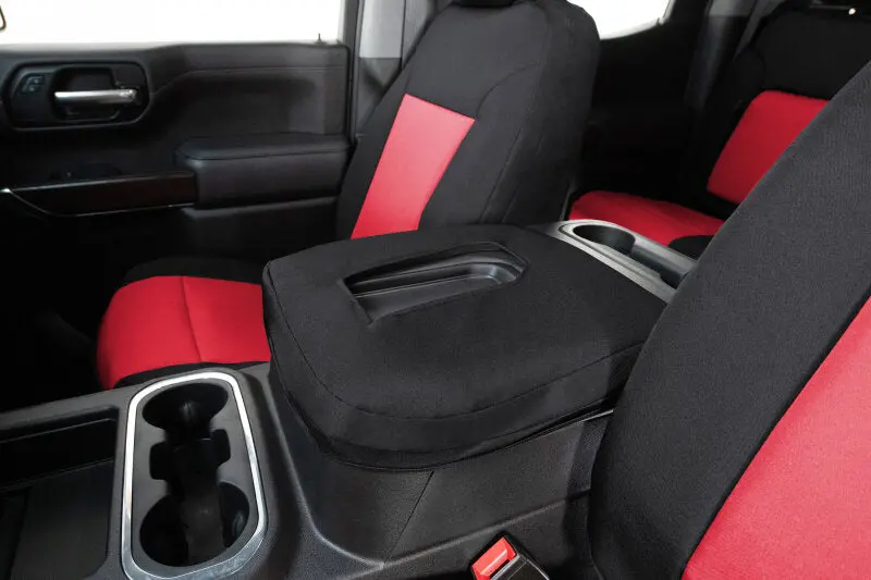 Covercraft Endura Precisionfit Front Seat Covers For 2020–2024 Jeep Gladiator – Red And Black Custom Design 1