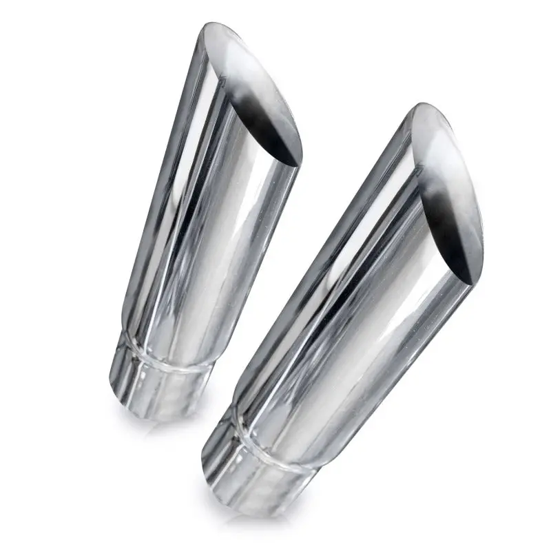 Stainless Works Angle-Cut Resonator Exhaust Tips — 2.25-Inch Id Inlet, 3-Inch Body Diameter 1