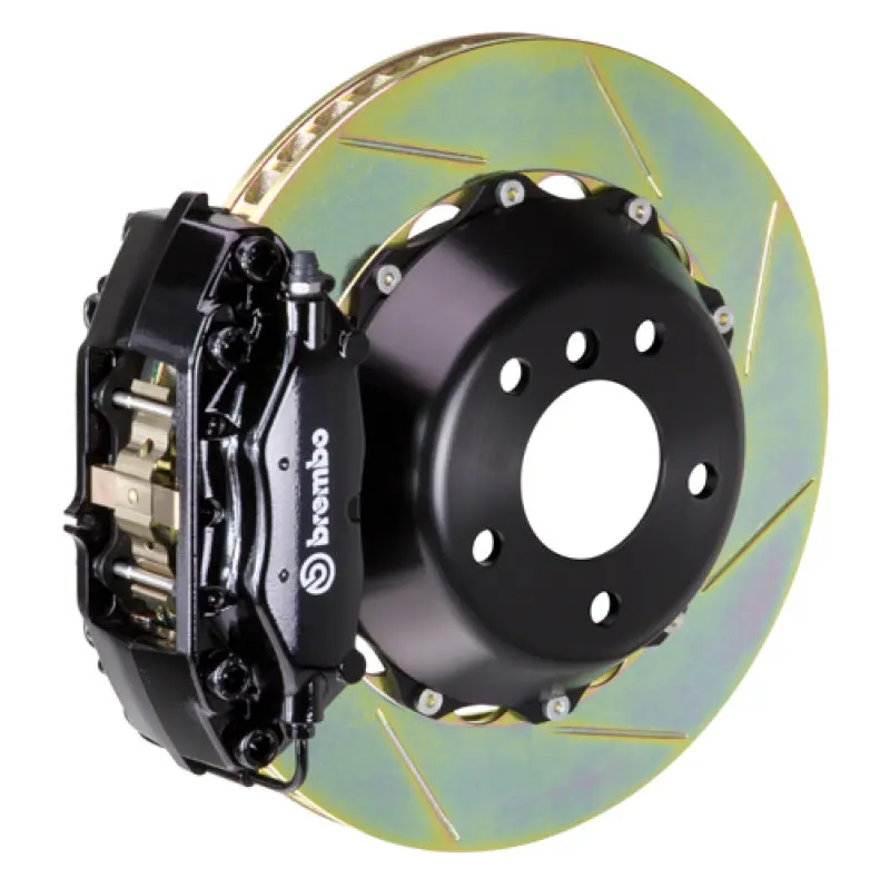 Brembo Gt Rear Big Brake Kit For 1999–2004 Porsche 996: 4-Piston Calipers, Slotted 345X28Mm Two-Piece Rotors 1