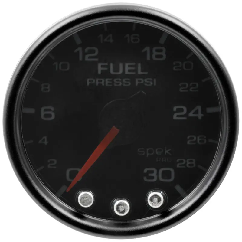 Autometer Spek-Pro 2-1/16" Fuel Pressure Gauge – 30 Psi Range, Stepper Motor, Peak Hold & Warning, Black/Smoke/Black Dial 2