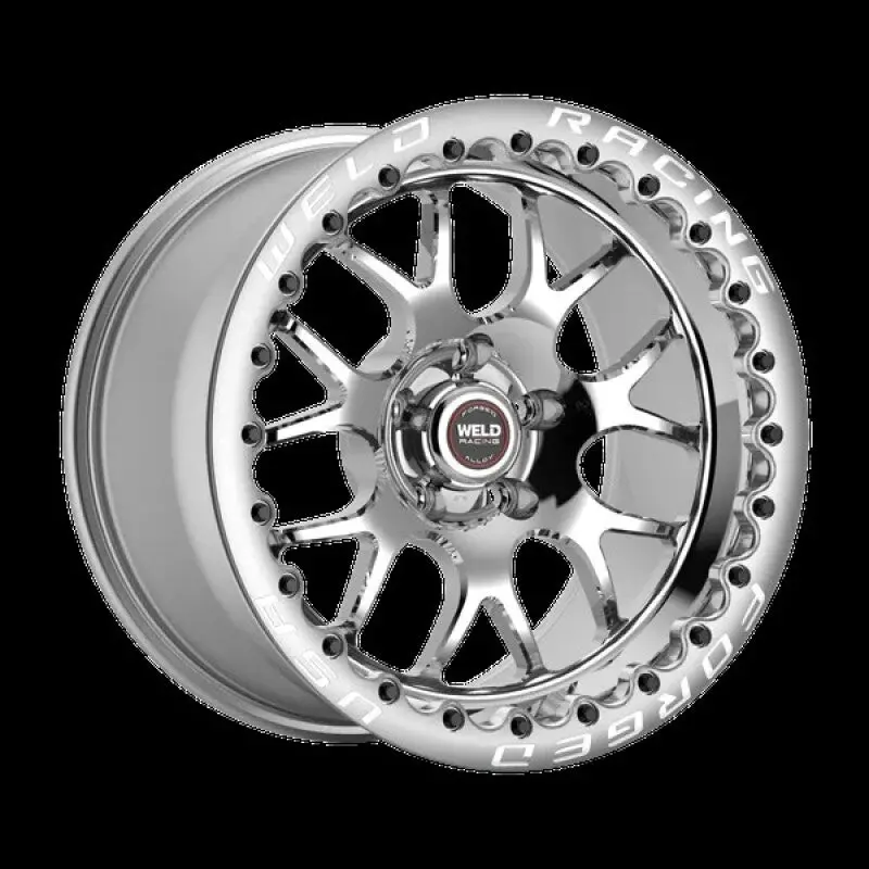 Weld S77 15X10-Inch Polished Aluminum Wheel – 5X4.5 Bolt Pattern, 6.5In Backspace, Medium Pad, Black Sbl Mt Finish 1