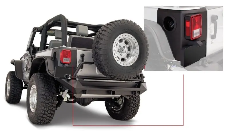 Bushwacker Trail Armor Rear Corner Guards – Textured Black For 2007–2018 Jeep Wrangler Jk 2
