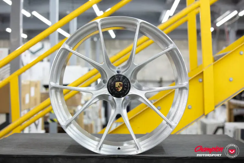 Vossen X Champion Rs74 Forged Aluminum Wheel – 20X9.5-Inch, Et59, Brushed Gloss Clear Finish, Centerlock Fitment For Porsche 918 Spyder (Front) 1