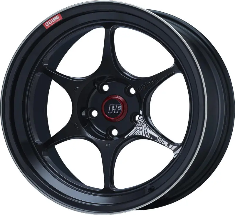 Enkei Pf06 Black Machined Wheel: 18X9.5In, 5X114.3 Bolt Pattern, +20Mm Offset, 75Mm Bore 1
