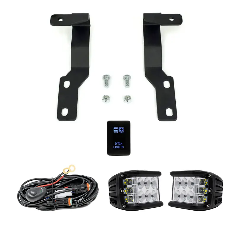Cali Raised Low-Profile Ditch Light Mounting Kit With Cannon Pods For 2005–2015 Toyota Tacoma (No Switch Included) 1