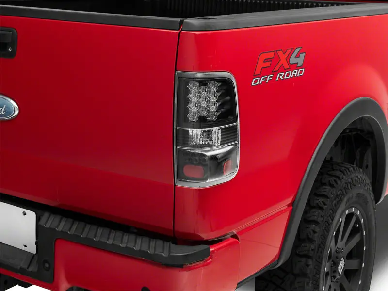 Raxiom Black-Housing Led Tail Lights With Clear Lenses For 2004–2008 Ford F-150 Styleside 1