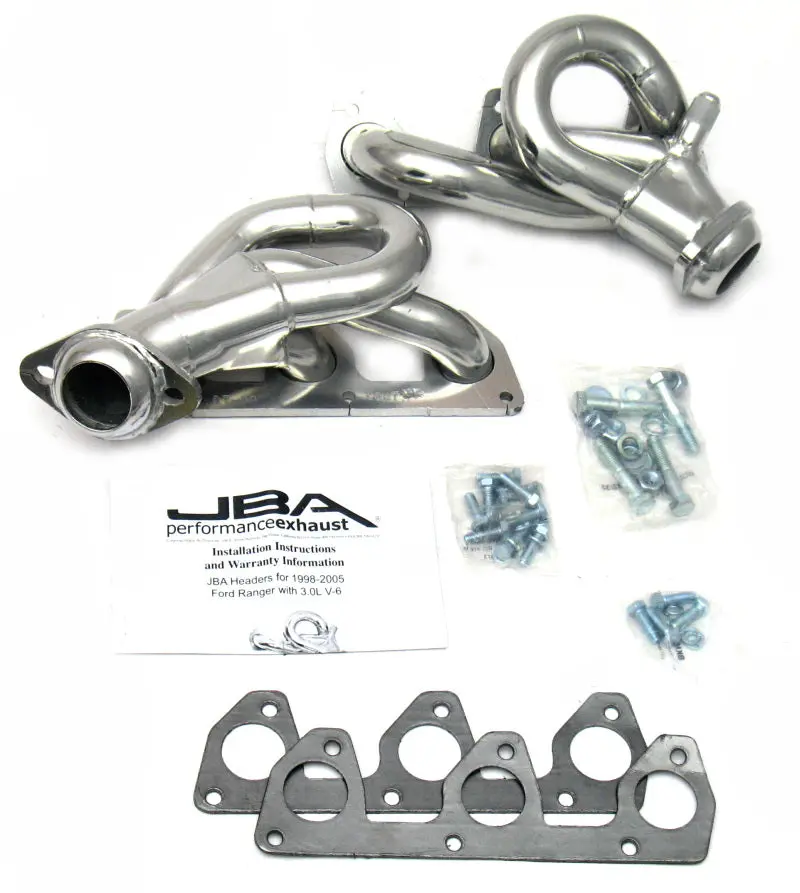 Jba Silver Ceramic-Coated Header For 1998–2001 Ford Ranger 3.0L V6 W/Egr — 1.5" Primary Tubes 1