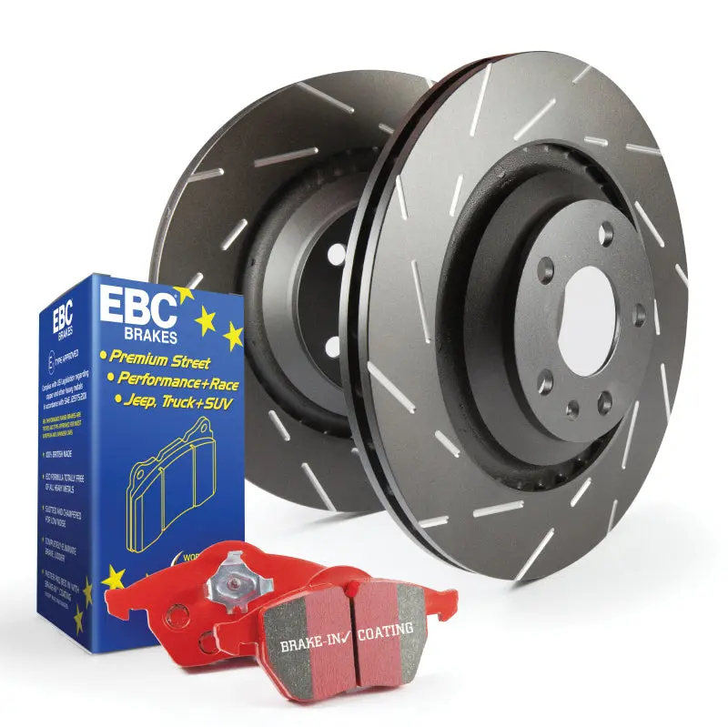 Ebc S4 Brake Kit: Redstuff Performance Pads + Usr Slotted Rotors 2