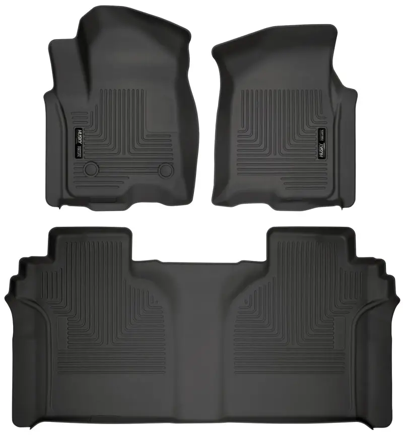 Husky Liners Weatherbeater Floor Mats For 2019–2023 Chevrolet Silverado 1500 Crew Cab – Front & Second Row, Black 1