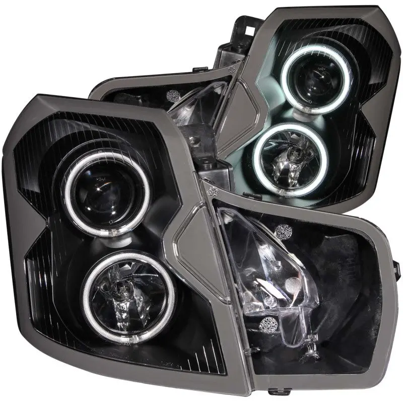 Anzo Projector Headlights With Halo Rings – Black Housing, Ccfl Technology For 2003–2007 Cadillac Cts 1