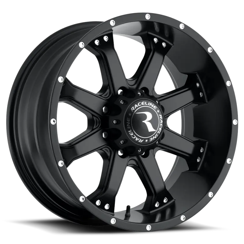 Raceline 991B Assault Satin Black Wheel: 18X9In, 8X165.1 Bolt Pattern, 0Mm Offset, 125.2Mm Bore 1