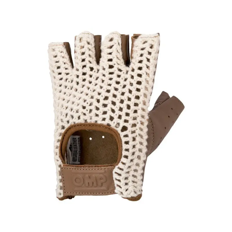 Omp Tazio Vintage Driving Gloves – Cream/Brown Leather, Size Large 1