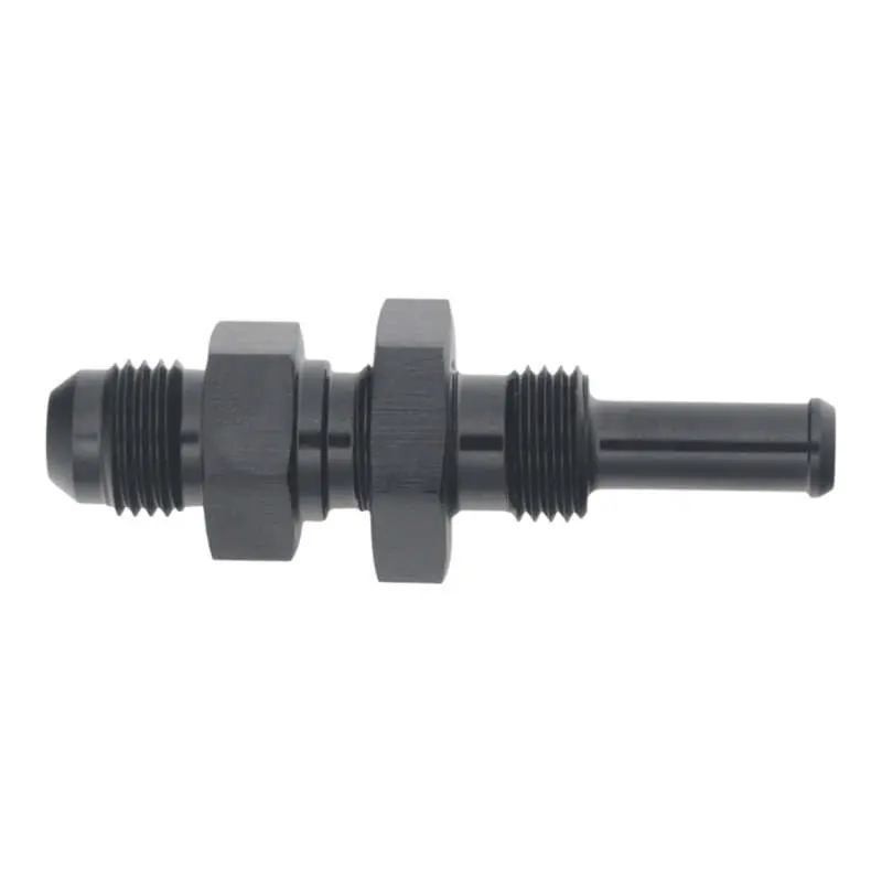 Deatschwerks 6An Male Flare To 5/16" Straight Barb Hose Fitting – Matte Black Anodized 1