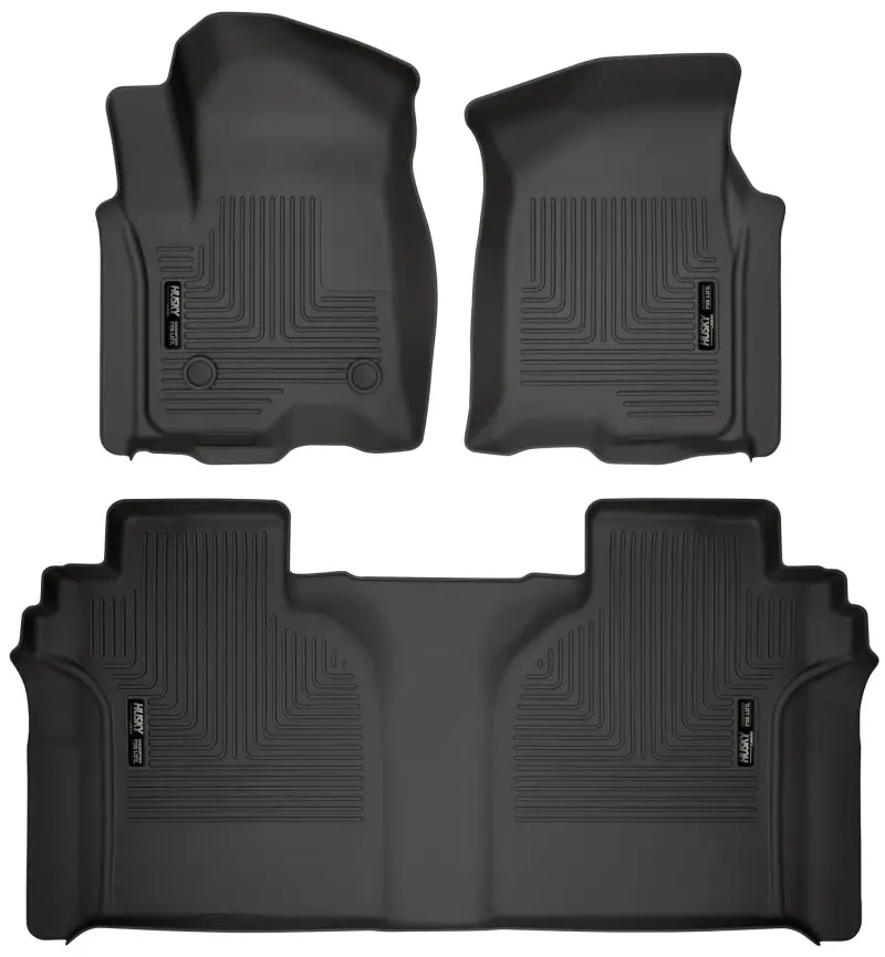Husky Liners Weatherbeater Floor Mats For 2019–2023 Chevrolet Silverado 1500 Crew Cab – Front & Second Row, Black 2