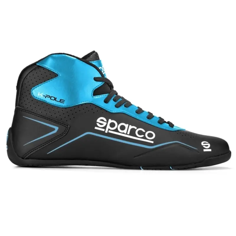 Sparco K-Pole Racing Driving Shoes – Size 47, Black/Blue 1