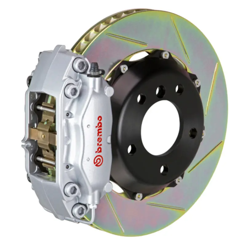 Brembo 00-02 S4 Rear Gt Bbk 4 Piston Cast 2Pc 328X28 2Pc Rotor Slotted Type-1-Silver 1