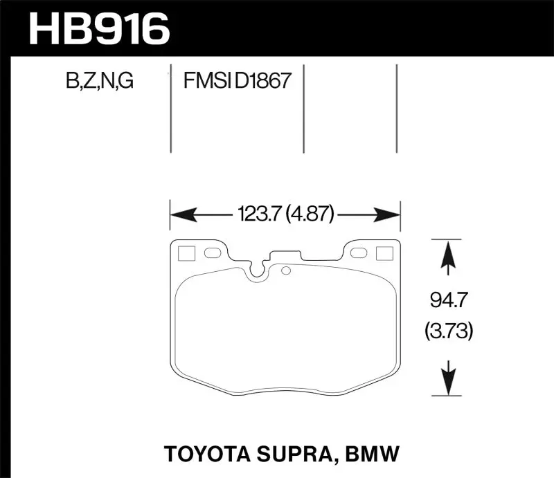 Hawk Performance Pc Street Front Brake Pads For 2019–2020 Bmw Z4 & 2020 Toyota Supra 1