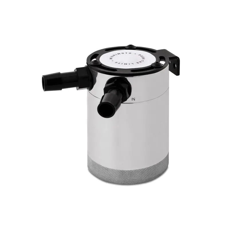 Mishimoto Compact Baffled Oil Catch Can – 2-Port Design, Polished Aluminum Finish 1