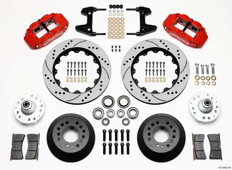 Wilwood Narrow Superlite 6R Front Hub Kit – 14" Bolt Pattern, Red Finish, Compatible With 1974–1980 Pinto/Mustang Ii 1