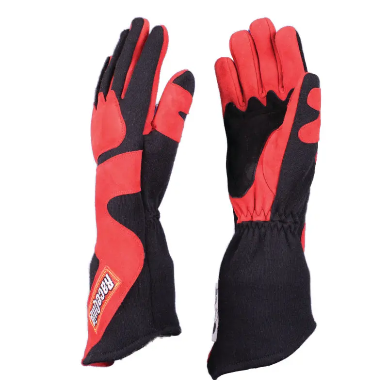 Racequip Sfi-5 Certified Long-Angle Cut Racing Gloves — Red/Black, Medium 1